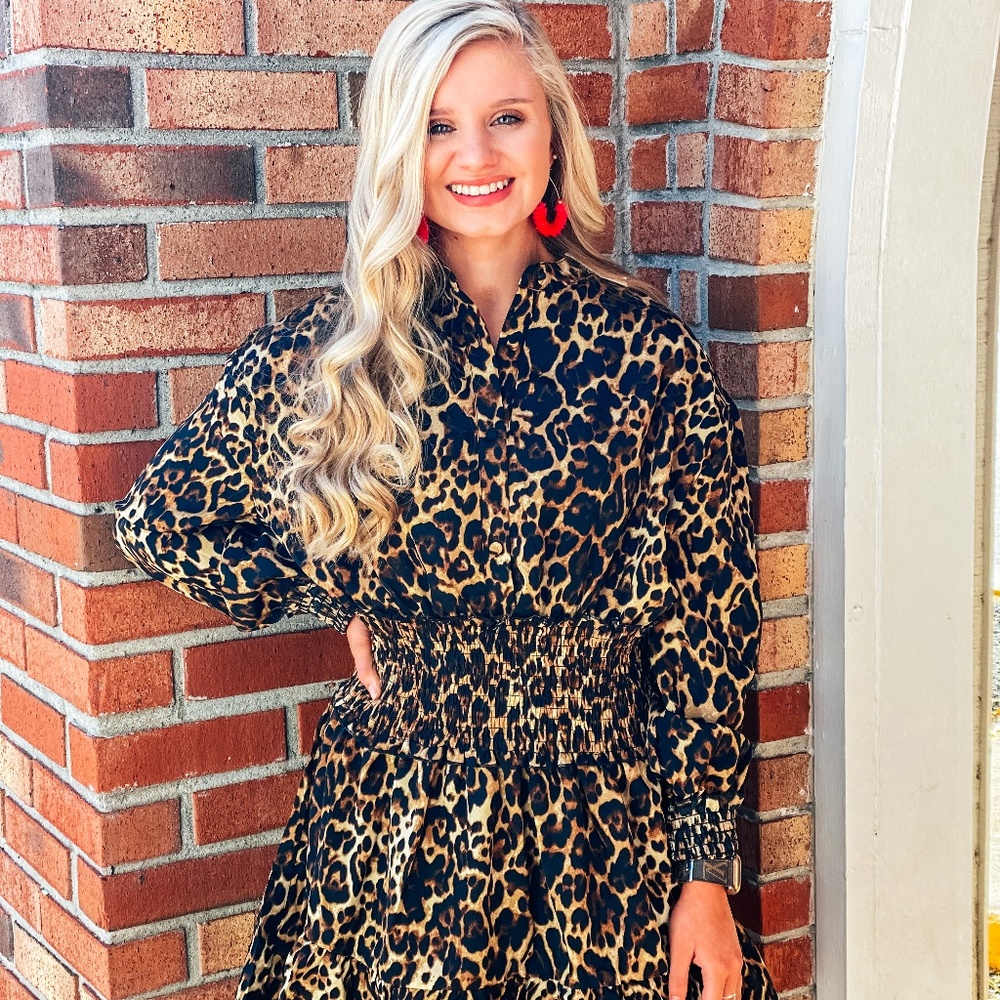 Leopard Smock Dress